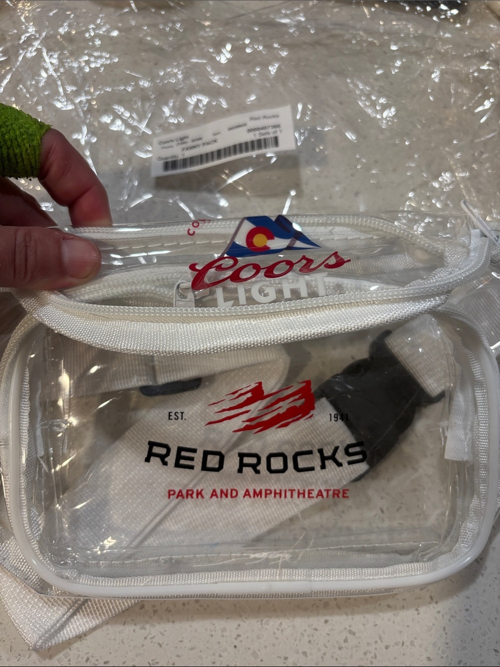 Coors x Red Rocks Clear White Travel Pouch